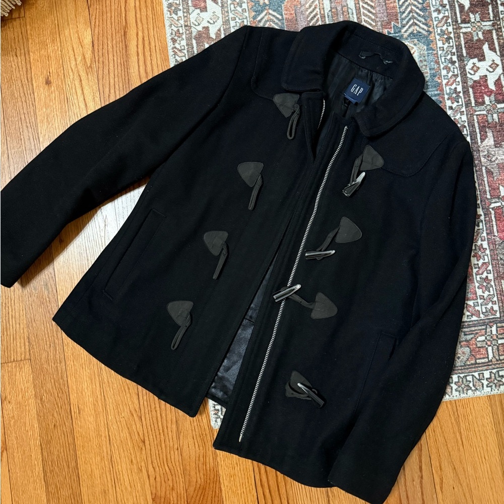 GAP Black Zip-Up Wool Jacket